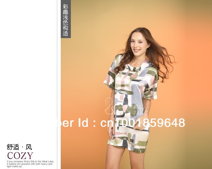 2013 New fashion Colorful loose Silk Dress / Women's Dresses/mini dress HGC 8510