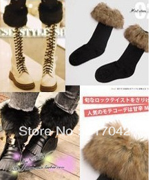 2013 new fashion cotton stocking and classic long hair fur flanging  snow/Auturn stocking free shipping