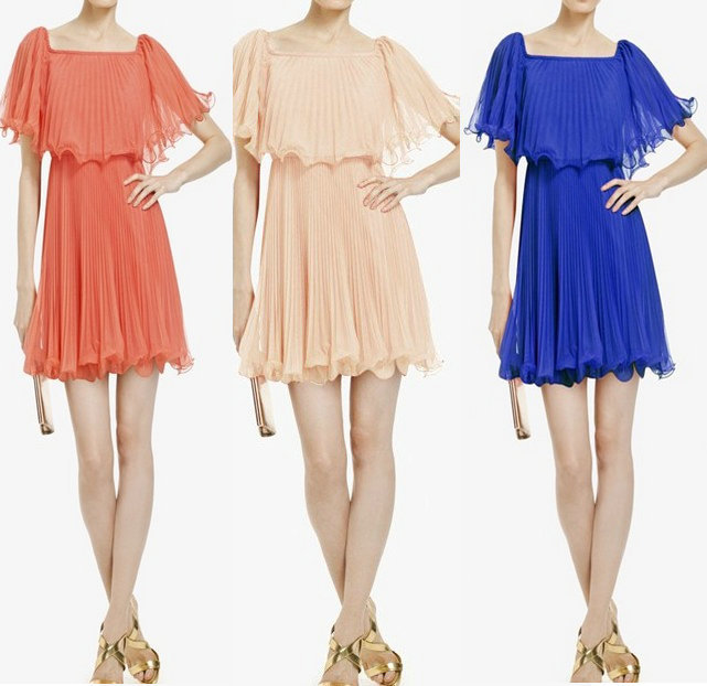 2013 new fashion cute butterfly sleeve chiffon dress elegant mini slim casual Brand design quality sweet summer dress