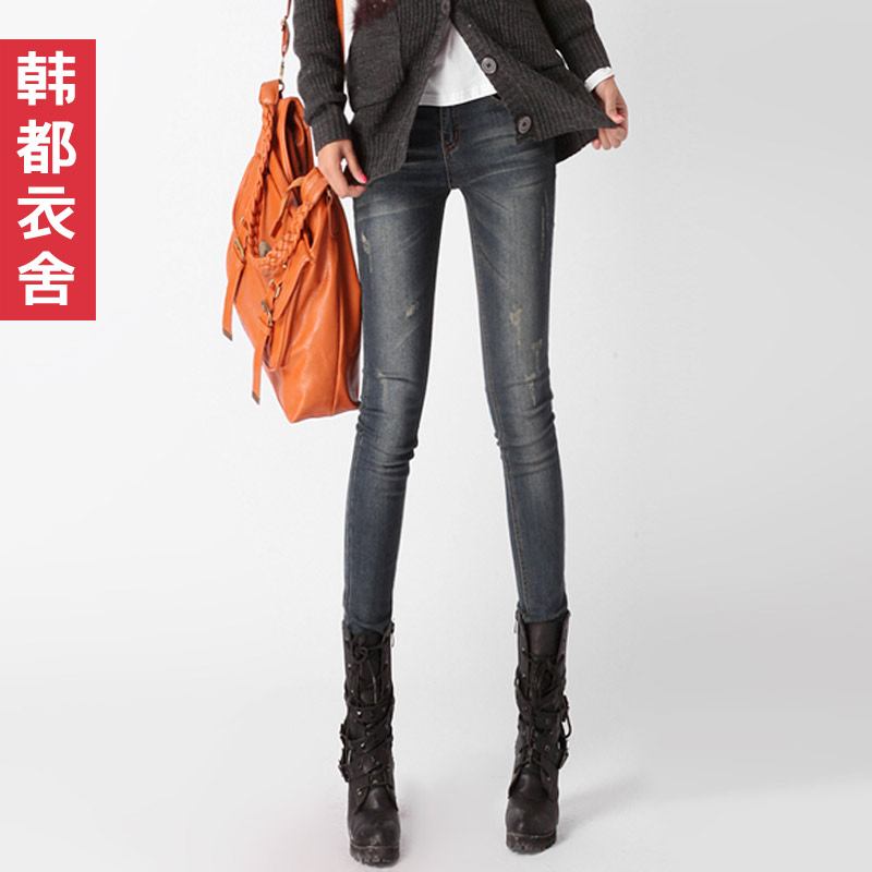 2013 new fashion HSTYLE women's slim low waist pencil pants skinny jeans trousers free shipping