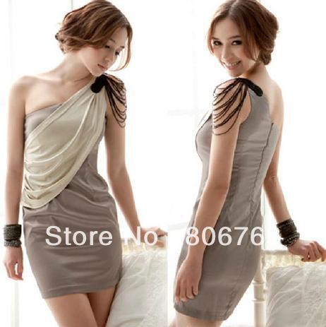 2013 New Fashion Japan Korea Women Han edition Sexy One shoulder Dress