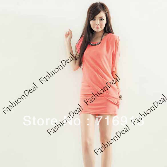 2013 New Fashion Korea Women's Sexy Round Collar Irregular Outer Cover Slim Fit Mini Chiffon Dress Free Shipping 10253