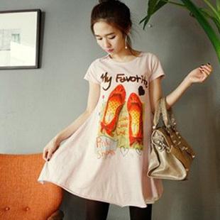 2013 New Fashion Maternity clothing summer long design t-shirt short-sleeve also as a dress  Free Shipping