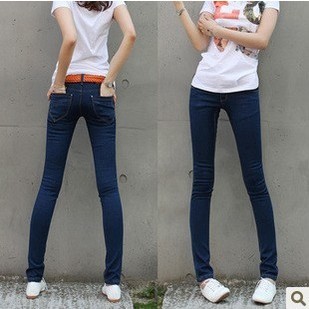 2013 NEW FASHION SCHOOL WEAR ELASTIC SLIM BUTT-LIFTING DENIM PENCIL PANTS FREE SHIPPING