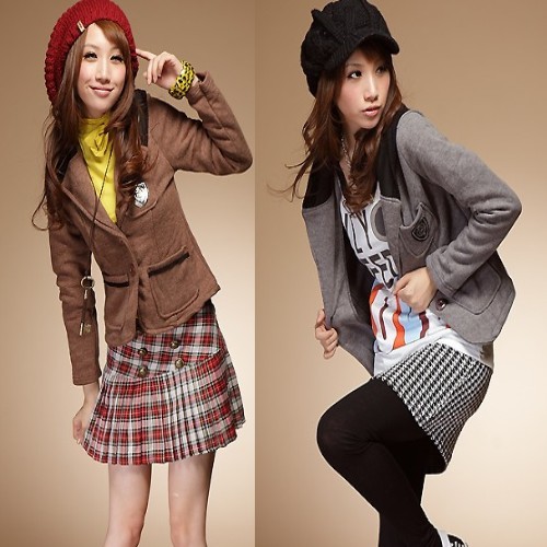 2013 New Fashion Women's 90111 trophonema fashion pocket short jacket Free Shipping ,Free Shipping