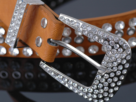 2013 New Fashion women's diamante Split Leather belt 2 Colors Free Shipping