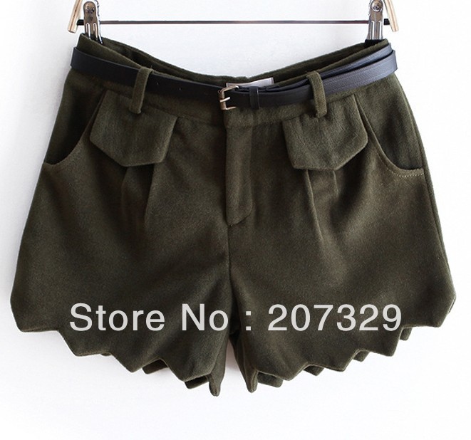 2013 new fashion Womens casual woolen shorts pants elegant Ruffles shorts sexy slim high quality designer shorts