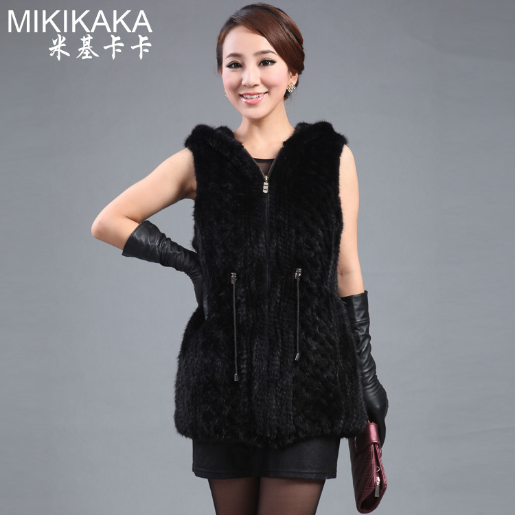 2013 new female special fashion personality high-grade generous comfortable unique  mink fur vest hat, coat genuine freeshipping