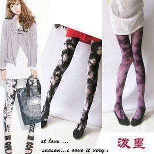 2013 new Free shipping  printing velvet pantyhose tie-dye leggings show thin leg  women  socks