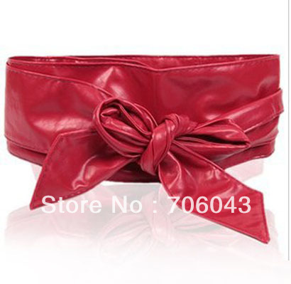 2013 new fund sell like hot cakes wide female waist sealing joker imitation leather abdomen in bowknot belt  + free shipping