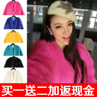 2013 new Fur coat fox fur multicolour overcoat long short design medium-long women's