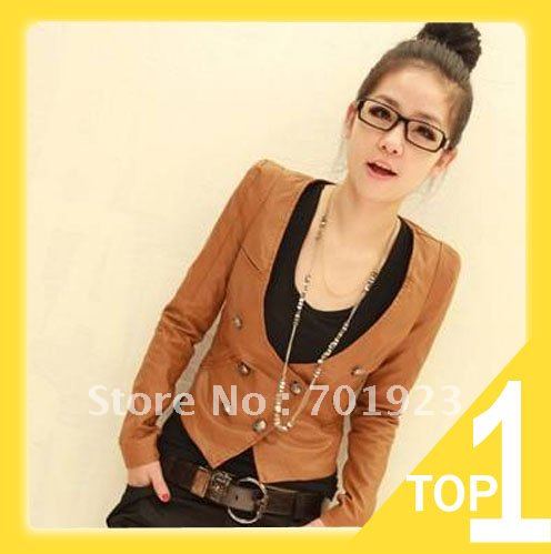 2013 New Hot Sale Korean Pu Leather Jacket+Free Shipping+Quality Guaranteed+Wholesale Cultivate one's morality short fur Y4013