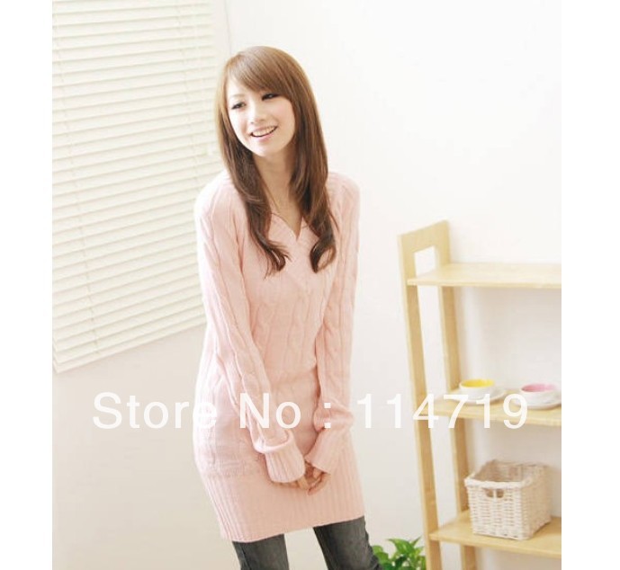 2013 NEW Hot-selling Fashion Women's Ladies Clothing Korean loose vintage twisted long-sleeve mix cotton  sweater knitwear