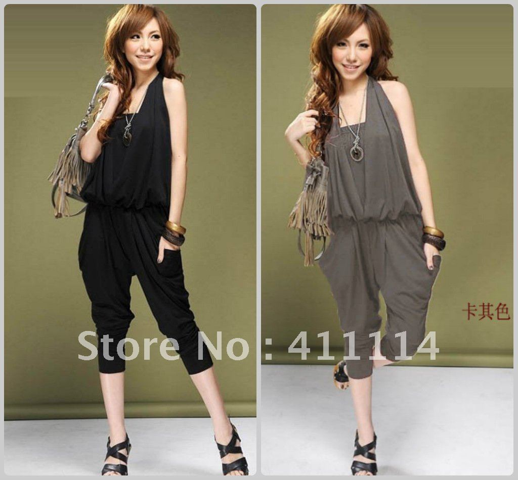 2013 new hot summer Fashion Cozy women clothes Piece shorts Halter Bra Harlan Slim jumpsuit Rompers Pants T-shirt