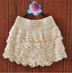 2013 New Korea Design Fashion WOMENS Black Beige Lace Crochet Elastic Shorts High Quality Free Shipping