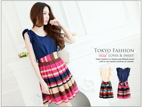 2013 New Korea  Style Fashion Cute  Sleeveless  Knee-Length Dresses Free Shipping  A046