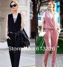 2013 New Leisure fashion V-neck Thin Piece Harem Pants