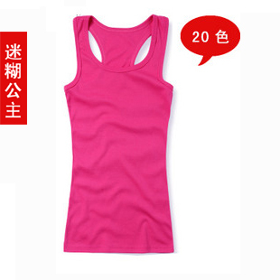 2013 new Princess women's all-match medium-long tank female basic vest spaghetti strap vest 100% cotton