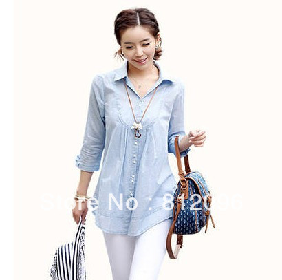 2013 new Promotions hot trendy cozy women blouse shirts jacket T-shirt Fashion Loose leisure Slim Korean long section