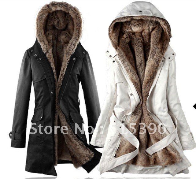 2013 New quality, upgrade the product ! Faux fur lining women's fur coats winter warm long coat jacket clothes fifth generation