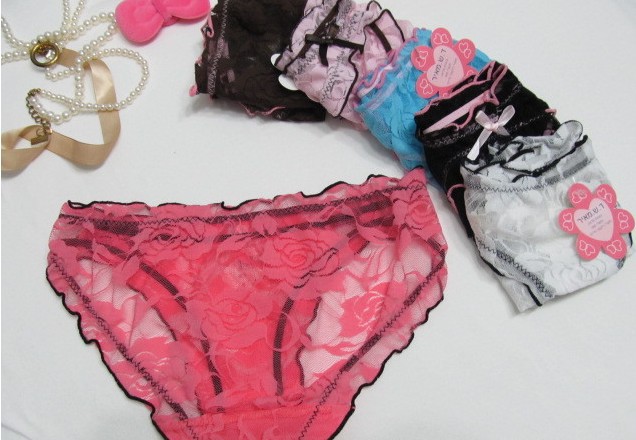 2013 new sale Hollow out roses underwear sexy briefs  ladies' panties many colours free shiping