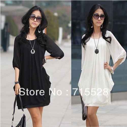 2013 New sexy Sundress Women chiffon skirt Graceful gentle womanly Chiffon Dress Korean style free shipping 120039