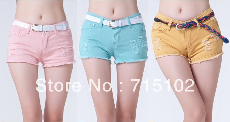 2013 new spring and summer frayed cowgirl shorts were thin