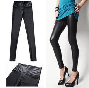 2013 New Spring  high waist imitation leather Pants Sexy Leggings  Tights For Women leather