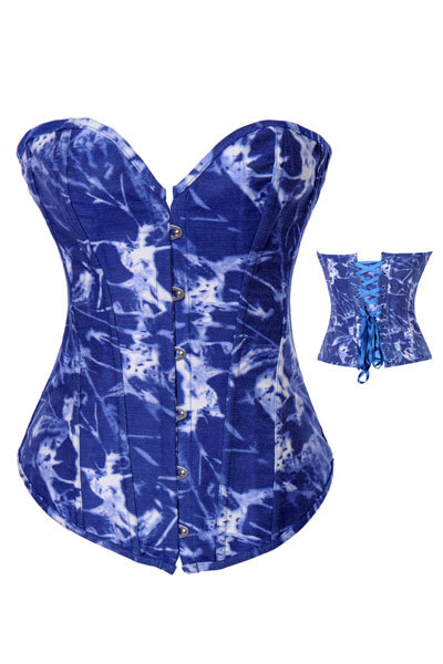 2013 New style! Free shipping  Blue And White Denim Corset Lace Up Back LB4464