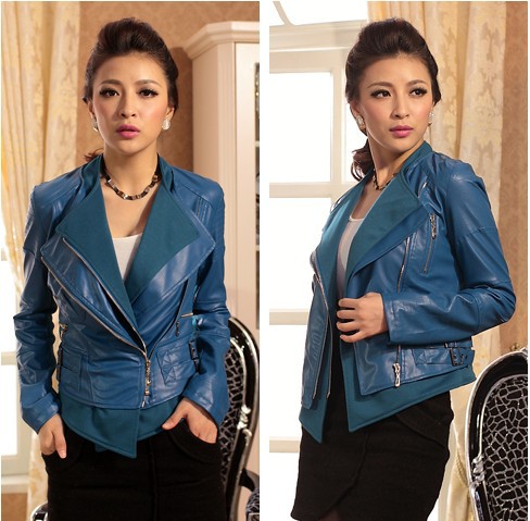 2013 new style PU jacket Women jacket short paragraph Slim female Shipi clothes European and American style motorcycle jacket