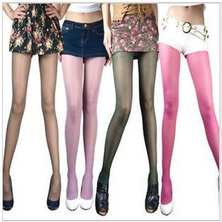 2013 New style women's  Eye-catching fashion thin candy color Velvet Sexy and transparent fishnet silk stockings