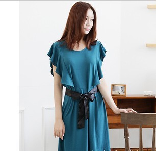 2013 new summer women's waist sweet lady flounced short-sleeved women dress