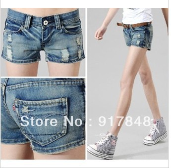 2013 new trend hole vintage fashion denim shorts   women hot shorts