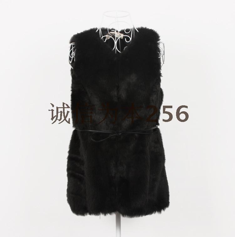 2013 new V-neck fur vest long design vest rex rabbit hair thermal outerwear