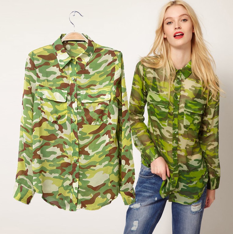 2013 new wholesale lady camouflage shirt  1 piece free Free shipping/ DT321