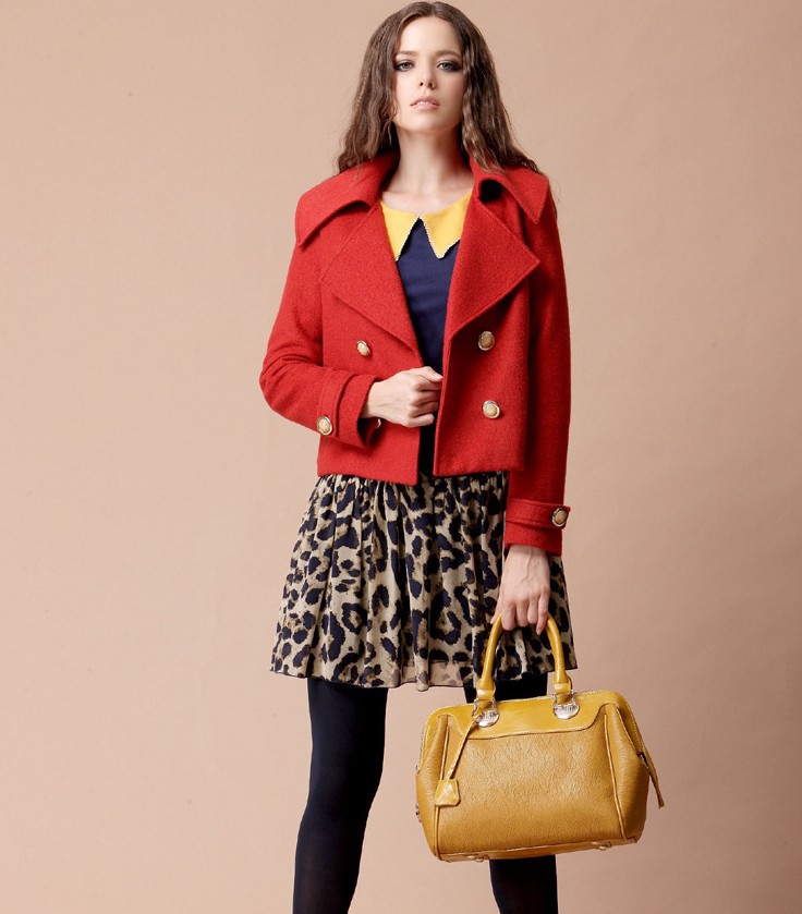 2013 new winter dress cloth Double breasted coat short women coat free shipping WWN044