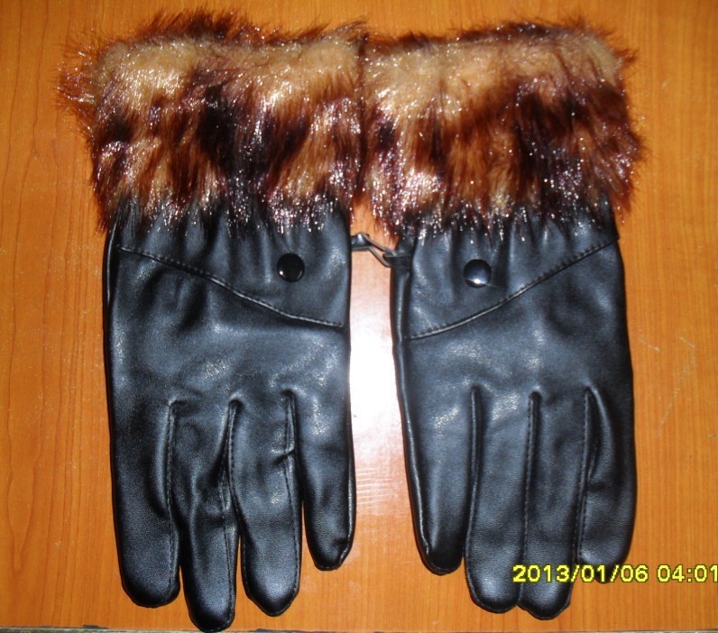 2013 New winter rabbit fur female sheep leather gloves