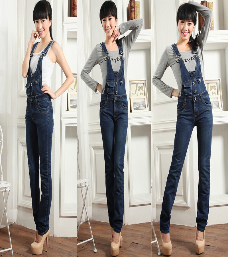 2013 new,women's fashion denim jeans overalls Korean Slim thin suspenders Jumpsuit x2591