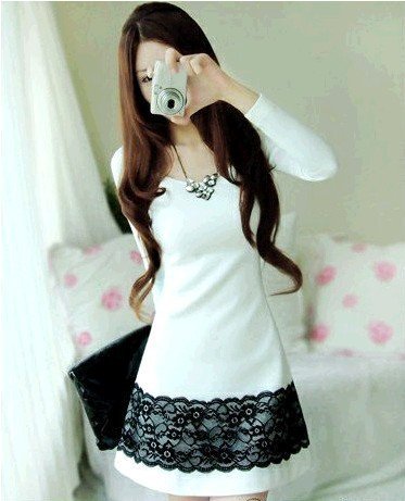 2013  new women's korea fashion casual cotton dress Lady dress twinset  free shipping