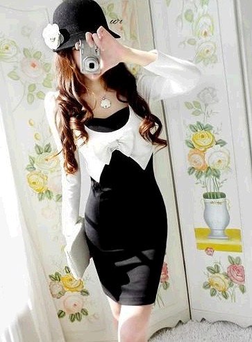 2013  new women's korea fashion casual cotton dress Lady dress twinset  free shipping