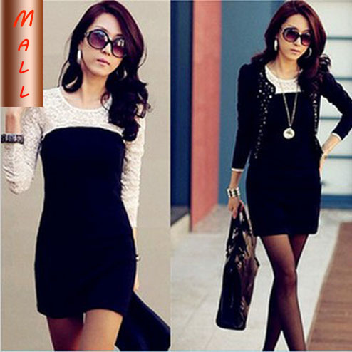 2013 New Year Fashion Women Ladies Sexy Cotton Lace Dress Maxi Casual Dresses S M L XL XXL XXXLSpring/Autumn Free Shipping12029