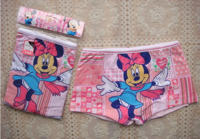 2013 New Years High Quality Fashion Children Pink Minnie Panties Kids Baby Cartoon Cotton Underwear 12Pcs/lot FREE SHIPPING