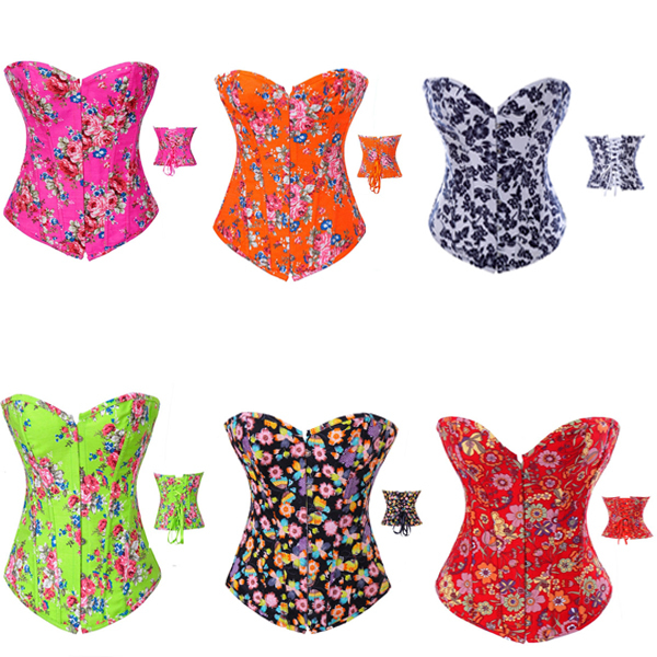 2013 Newest Printed Corset Butterfly Flower Bustiers Sexy slimming shapewear for women LB4448 4XL 5XL 6XL