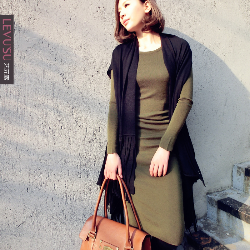 2013 ol high quality elegant hanging fashion cape sleeveless sweater