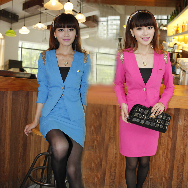 2013 ol long-sleeve work wear women's skirt set female autumn fashion clothes work wear piece set female