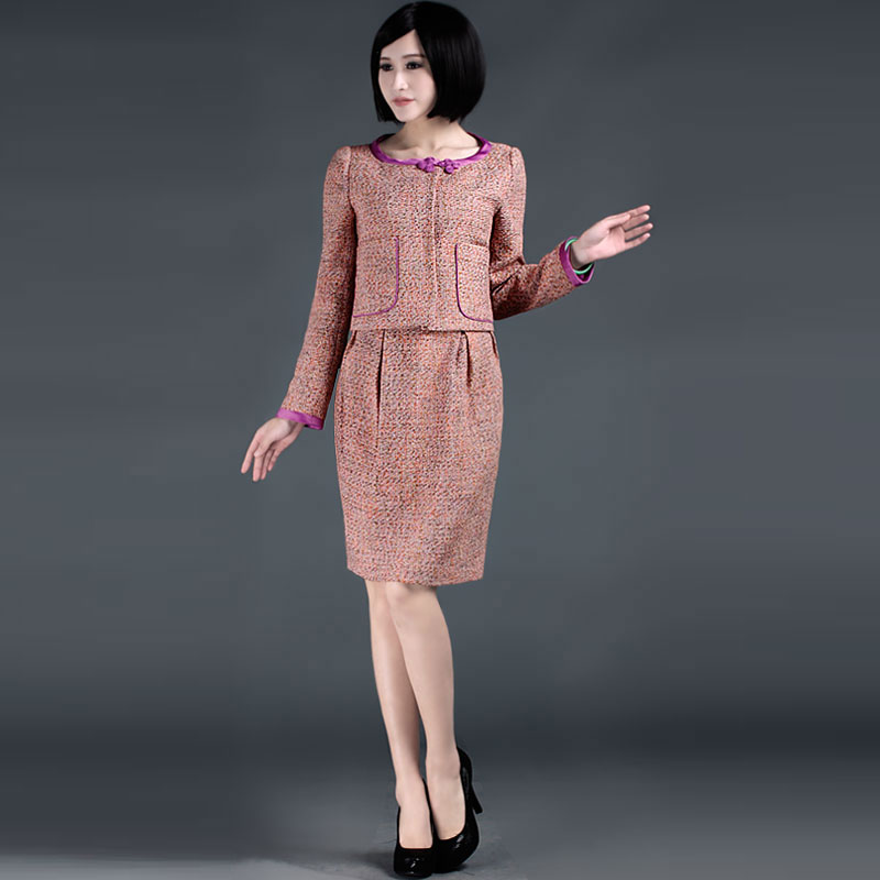 2013 . ol style new classical chinese tweed fabric spring and autumn dress twinset