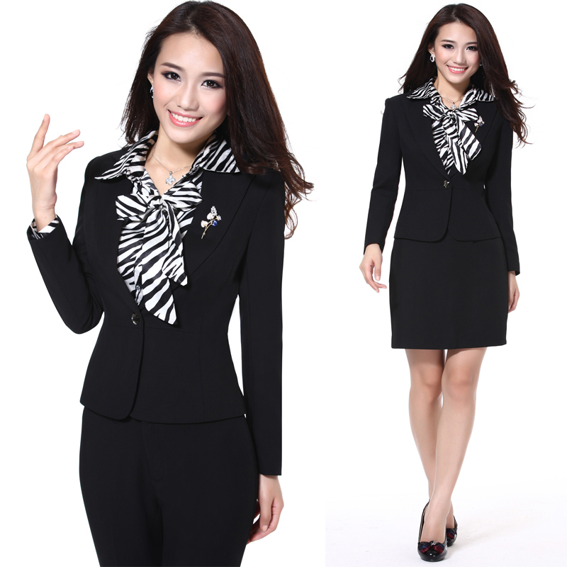 2013 ol work wear women's set white collar fashion professional women formal work wear 320