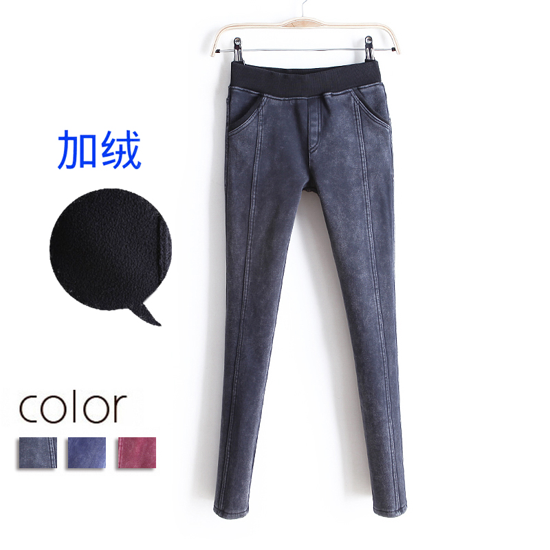 2013 pants fashion mosaic plus velvet thickening legging jeans wk1451