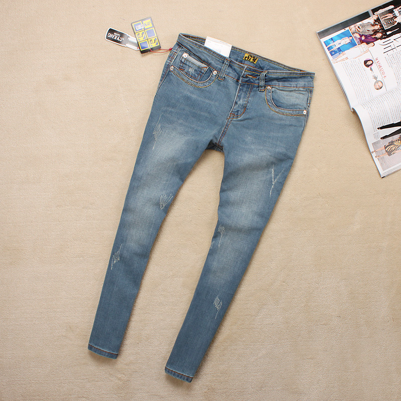 2013 pants slim straight jeans female women's ankle length trousers