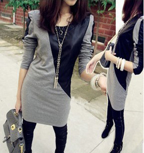 2013 patchwork leather small long design handsome t Free shipping